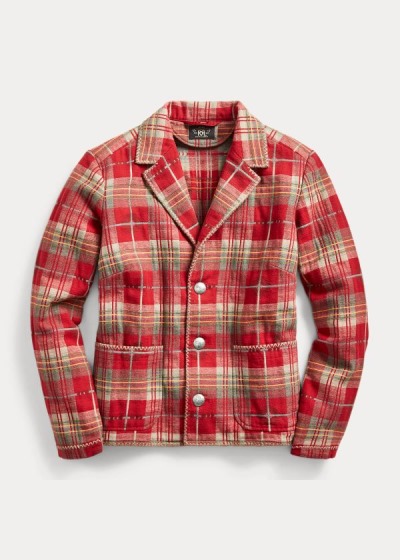 Chaqueta Camisa Ralph Lauren Mujer Rojos / Grises - Plaid Cotton - YFZKA7546